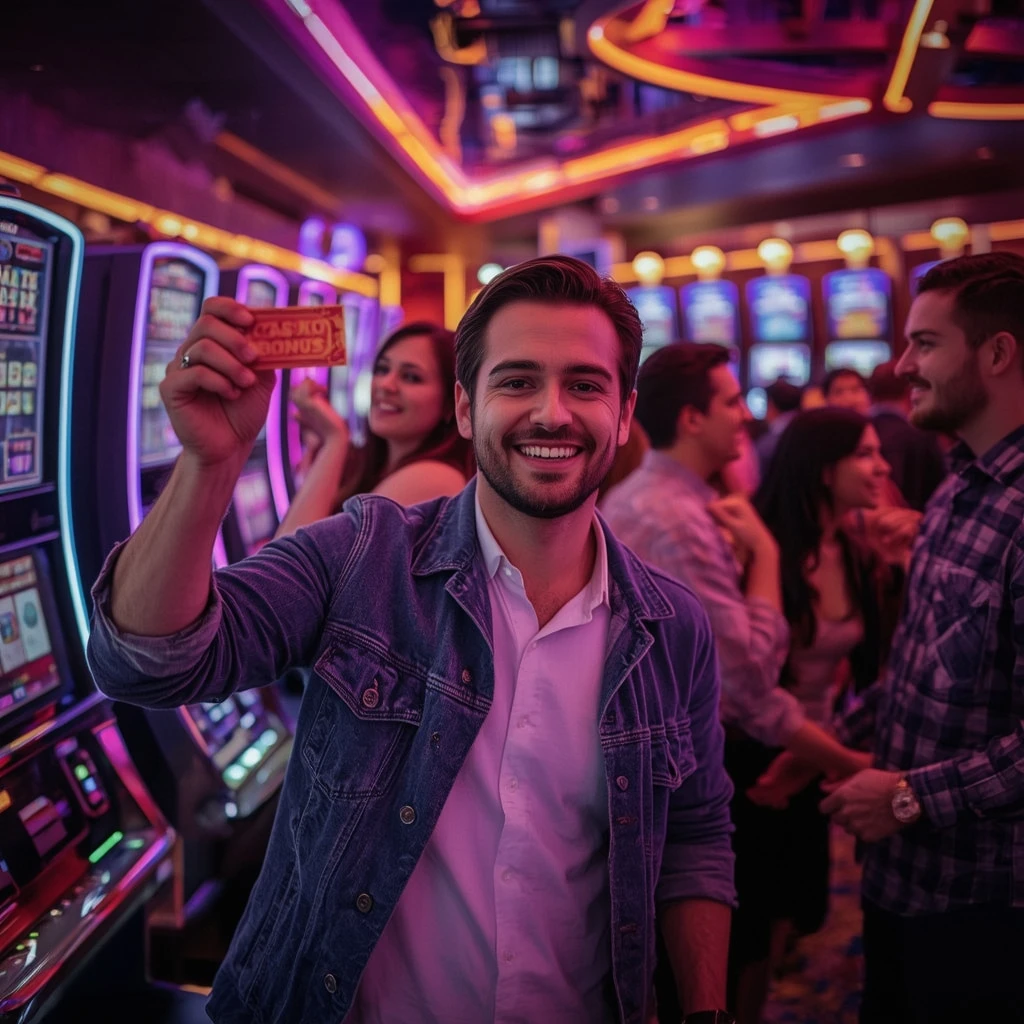 personne tenant un bonus CASINO AMPM